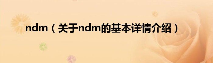 ndm（关于ndm的基本详情介绍）