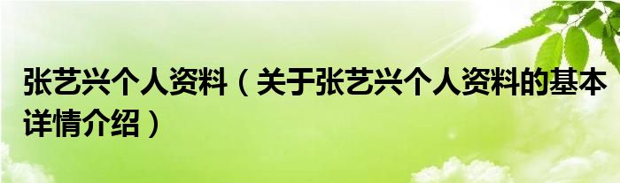 张艺兴个人资料（关于张艺兴个人资料的基本详情介绍）