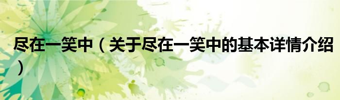 尽在一笑中（关于尽在一笑中的基本详情介绍）