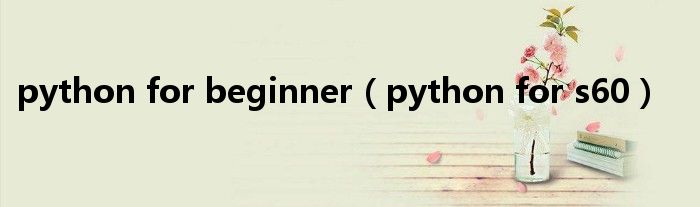python for beginner（python for s60）