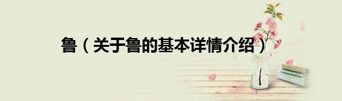 鲁（关于鲁的基本详情介绍）