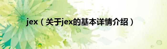 jex（关于jex的基本详情介绍）