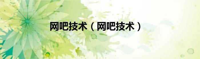 网吧技术（网吧技术）
