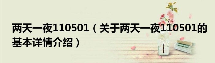 两天一夜110501（关于两天一夜110501的基本详情介绍）