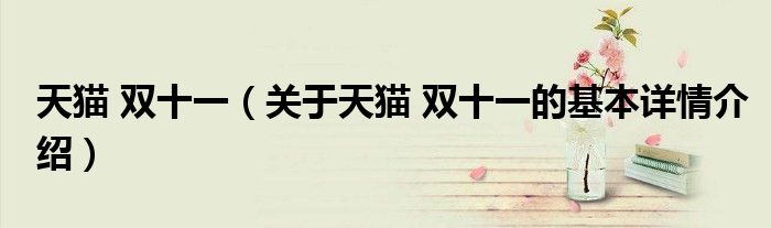 天猫 双十一（关于天猫 双十一的基本详情介绍）
