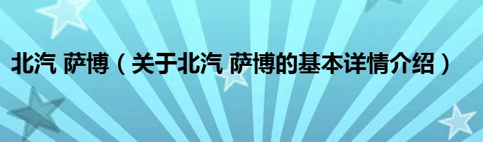 北汽 萨博（关于北汽 萨博的基本详情介绍）