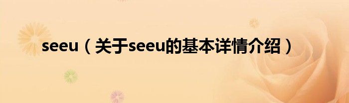 seeu（关于seeu的基本详情介绍）