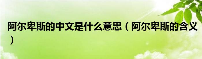 阿尔卑斯的中文是什么意思（阿尔卑斯的含义）