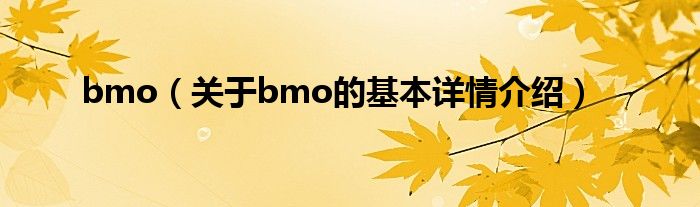 bmo（关于bmo的基本详情介绍）
