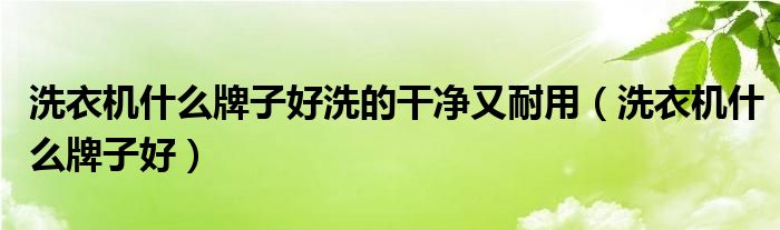 洗衣机什么牌子好洗的干净又耐用（洗衣机什么牌子好）
