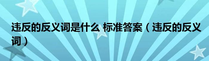 违反的反义词是什么 标准答案（违反的反义词）