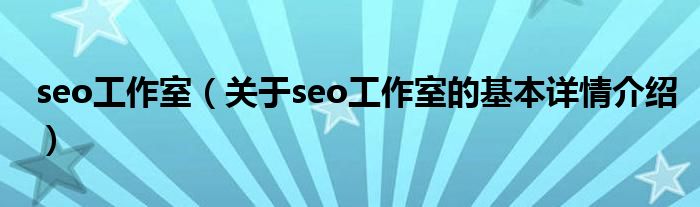 seo工作室（关于seo工作室的基本详情介绍）