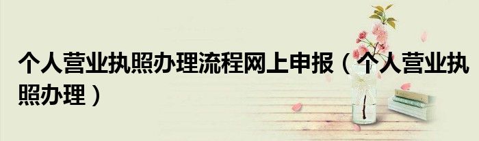 个人营业执照办理流程网上申报（个人营业执照办理）