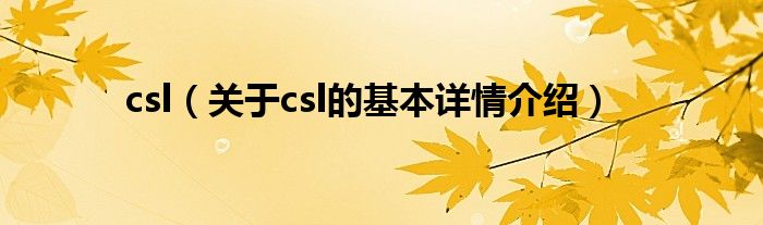 csl（关于csl的基本详情介绍）
