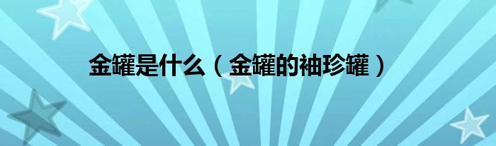 金罐是什么（金罐的袖珍罐）