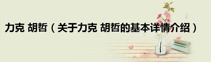 力克 胡哲（关于力克 胡哲的基本详情介绍）