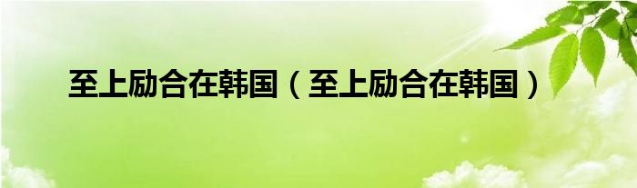 至上励合在韩国（至上励合在韩国）