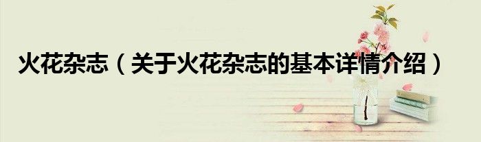 火花杂志（关于火花杂志的基本详情介绍）