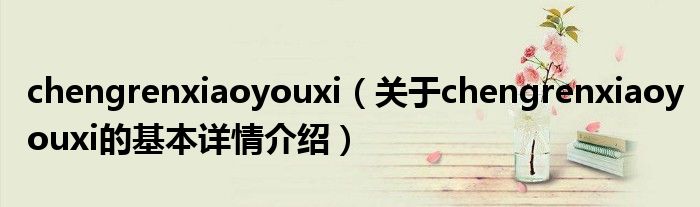 chengrenxiaoyouxi（关于chengrenxiaoyouxi的基本详情介绍）