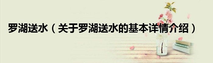 罗湖送水（关于罗湖送水的基本详情介绍）