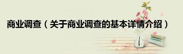 商业调查（关于商业调查的基本详情介绍）
