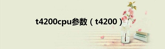 t4200cpu参数（t4200）