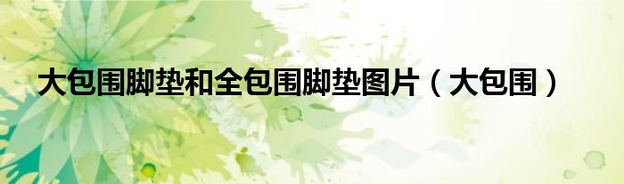 大包围脚垫和全包围脚垫图片（大包围）