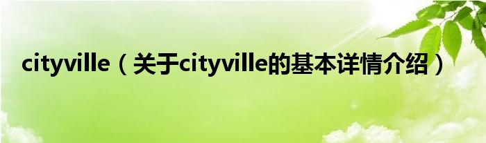 cityville（关于cityville的基本详情介绍）