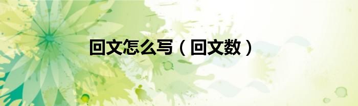 回文怎么写（回文数）