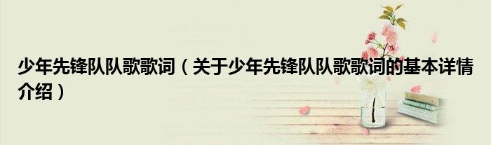 少年先锋队队歌歌词（关于少年先锋队队歌歌词的基本详情介绍）