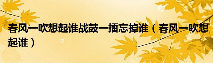春风一吹想起谁战鼓一擂忘掉谁（春风一吹想起谁）