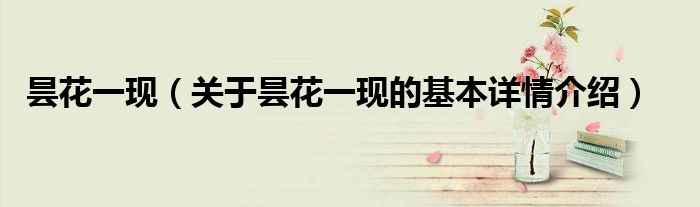 昙花一现（关于昙花一现的基本详情介绍）