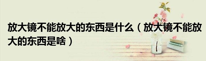 放大镜不能放大的东西是什么（放大镜不能放大的东西是啥）