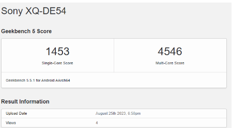 索尼Xperia 5 V NA变体搭载骁龙8Gen2SoC登陆Geekbench