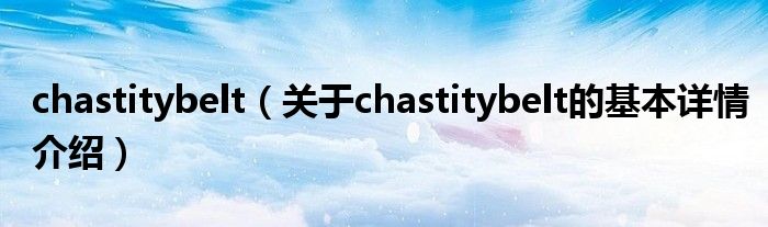 chastitybelt（关于chastitybelt的基本详情介绍）