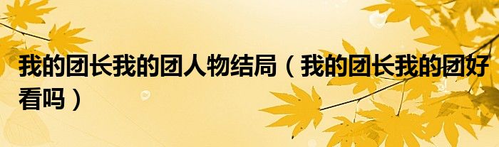 我的团长我的团人物结局（我的团长我的团好看吗）