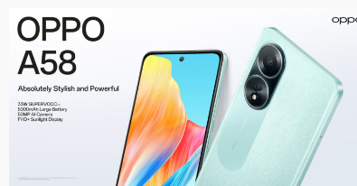 新款OPPO A58提供出色的显示音频持久的电池快速充电实惠的价格