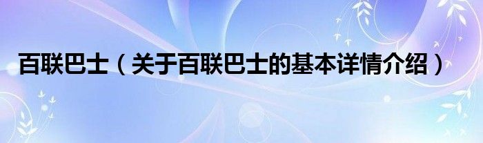 百联巴士（关于百联巴士的基本详情介绍）