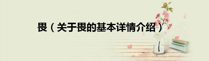 畏（关于畏的基本详情介绍）
