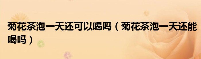 菊花茶泡一天还可以喝吗（菊花茶泡一天还能喝吗）