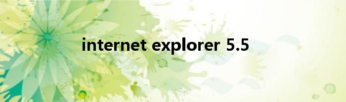 internet explorer 5.5