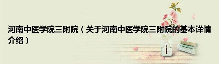 河南中医学院三附院（关于河南中医学院三附院的基本详情介绍）