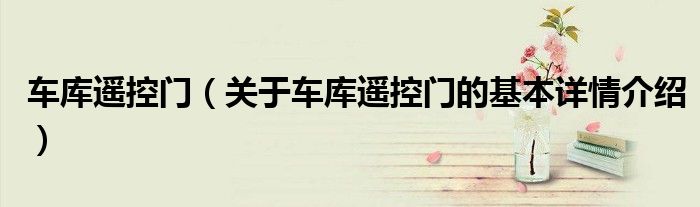车库遥控门（关于车库遥控门的基本详情介绍）