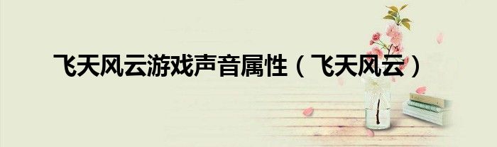 飞天风云游戏声音属性（飞天风云）
