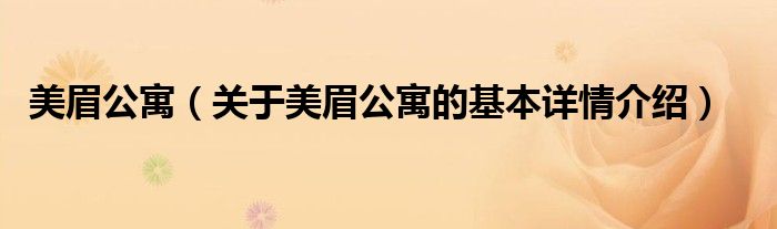 美眉公寓（关于美眉公寓的基本详情介绍）
