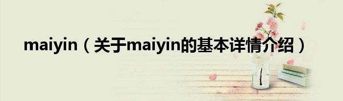 maiyin（关于maiyin的基本详情介绍）