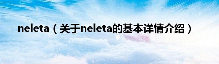 neleta（关于neleta的基本详情介绍）