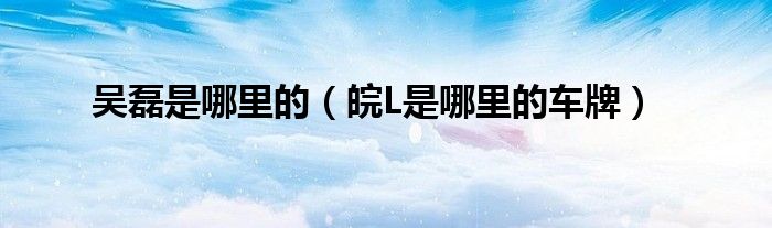 吴磊是哪里的（皖L是哪里的车牌）