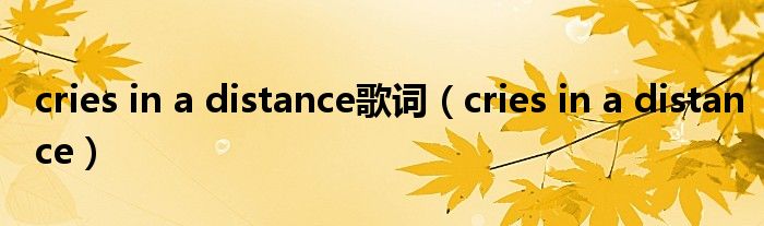 cries in a distance歌词（cries in a distance）