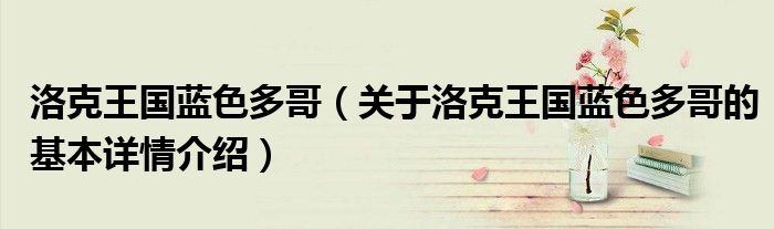 洛克王国蓝色多哥（关于洛克王国蓝色多哥的基本详情介绍）